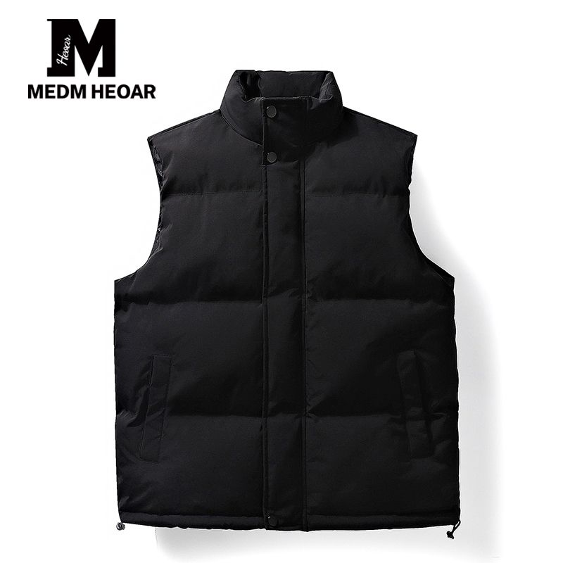 

Medm Heoar Classic National Fashion Brand American Navy Blue down Jacket Cotton-padded Clothes Vest Vest Sleeveless Autumn and Winter Men and Women Black L