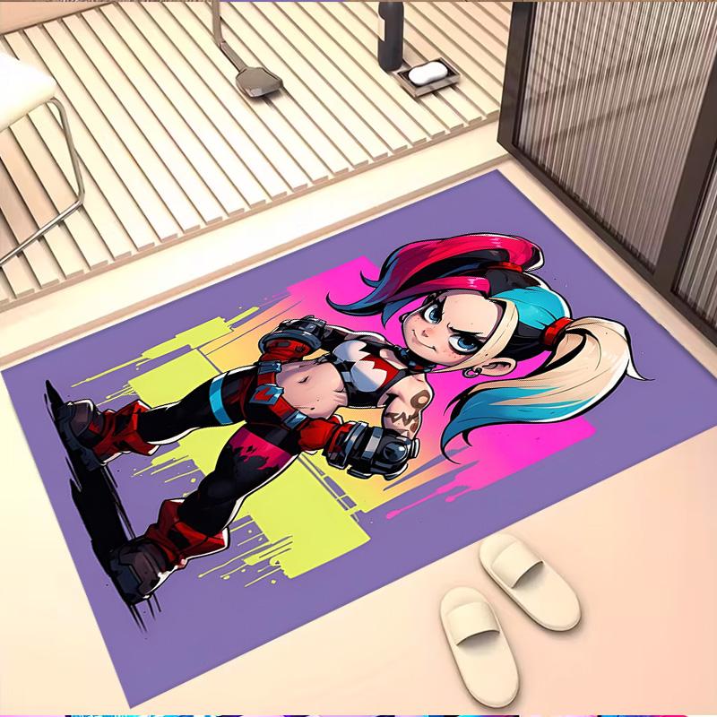 Harley Quinn Joker Print Rug, Washable Floor Carpet, For Entryway Dorm Laundry Room Office Study, Home Decor Birthday Christmas Gift