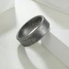 Men's Retro Trendy Ancient Silver Flat-Edged Ring with European American Cross Design