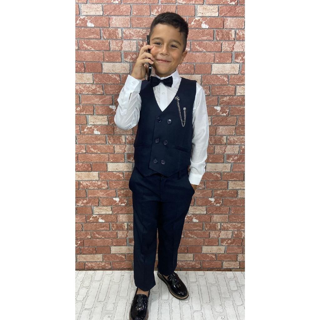 Children's Vest Suit With Shirt Set 0-1 Years - 14 Years Black