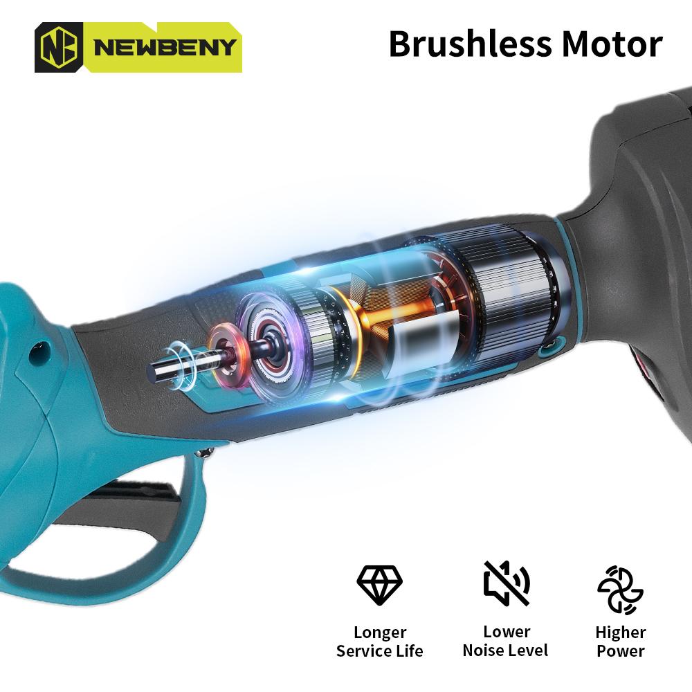 Newbeny Børsteløs 6-tommers elektrisk sag+ 30 mm elektrisk beskjæringssakssett Trådløst hage-trebearbeidingsverktøy for Makita 18V-batteri