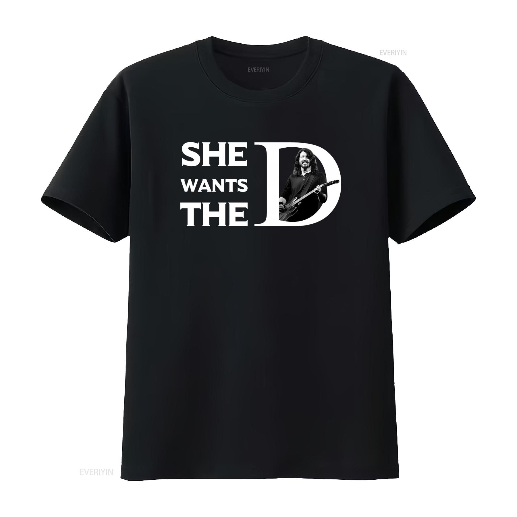 

Dave Grohl She Wants The D Rock T shirt for Stylish Musician Print vintage Washed Versatile homme Casual Top For Everyday Wear 4XL