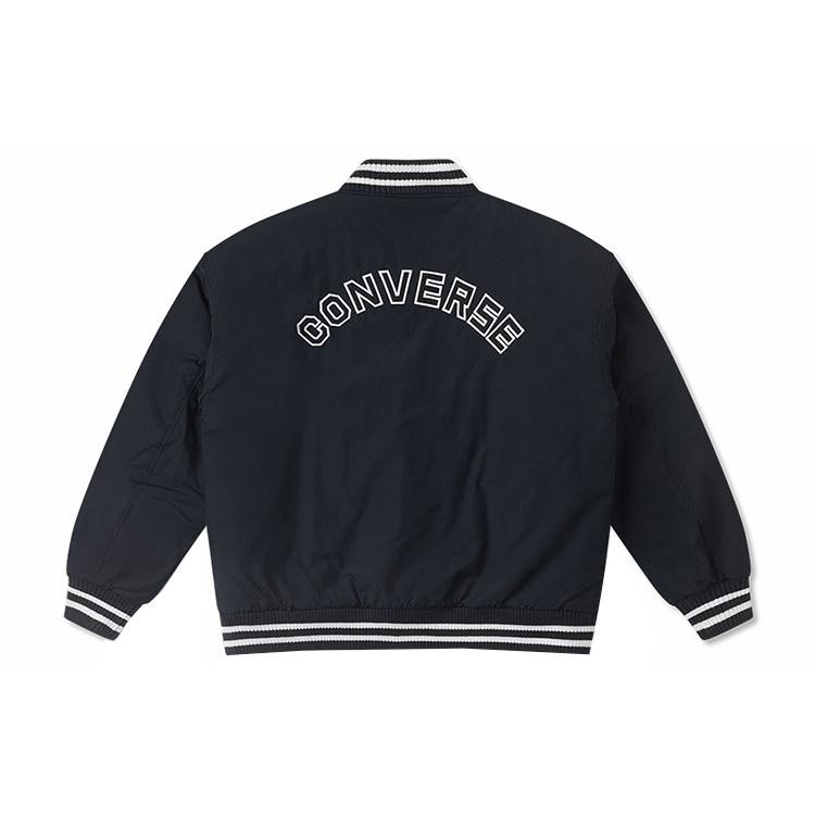 New Converse Baseball Jacket Men's Black 10025261-A03