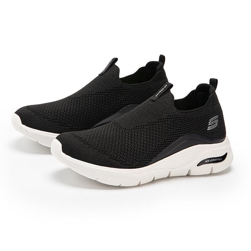 Big-name sports shoes middle-aged and elderly comfortable soft-soled walking shoes fly-woven breathable men's shoes one-pedal cover lazy shoes