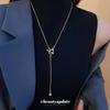 Simple OT Buckle Necklace Cold Style Fashion Light Luxury Sweater Chain Women's High Sense Niche Versatile Jewelry Accessories
