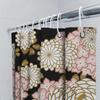 Luxury Floral Shower Curtain Set Black Gold, Pink White Waterfall Print Bath Mat Decor For Bathroom Home Decoration Accessories
