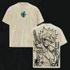 Manga BLEACH Grimmjow T-shirt Harajuku Vintage Washed Oversized T Shirt Men's Clothing Short Sleeve High Quality Cotton Tee Tops