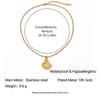 Ying Tai Women's 18K Gold Stainless Steel Necklace with Shell Imitation Pearl, Clavicle Chain, High Polish, Non-Fading.