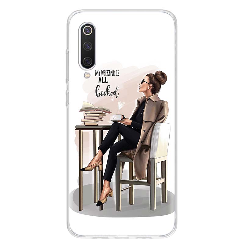 Princess Female Boss Coffee Phone Case For Xiaomi Poco X3 GT X5 X4 NFC M4 Pro M3 M2 F3 F2 F1 Mi Note 10 A3 A2 Lite A1 CC9E Funda