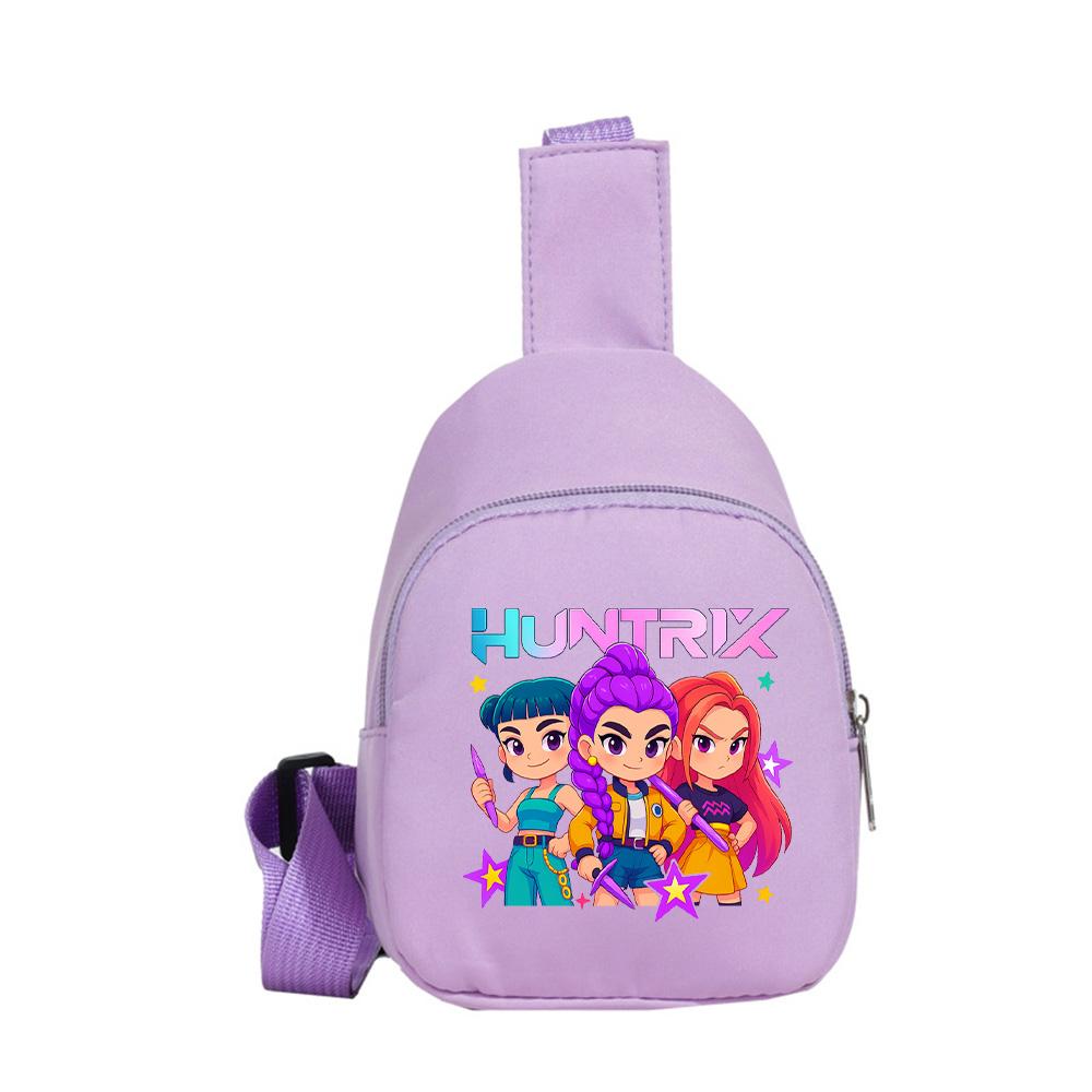 Zaino Petto Kawaii Stampato Anime K-Pop Cacciatori di Demoni per Ragazzo Ragazza Borsa a Spalla Studente Borsa a Tracolla Portatile Regalo di Natale per Bambino