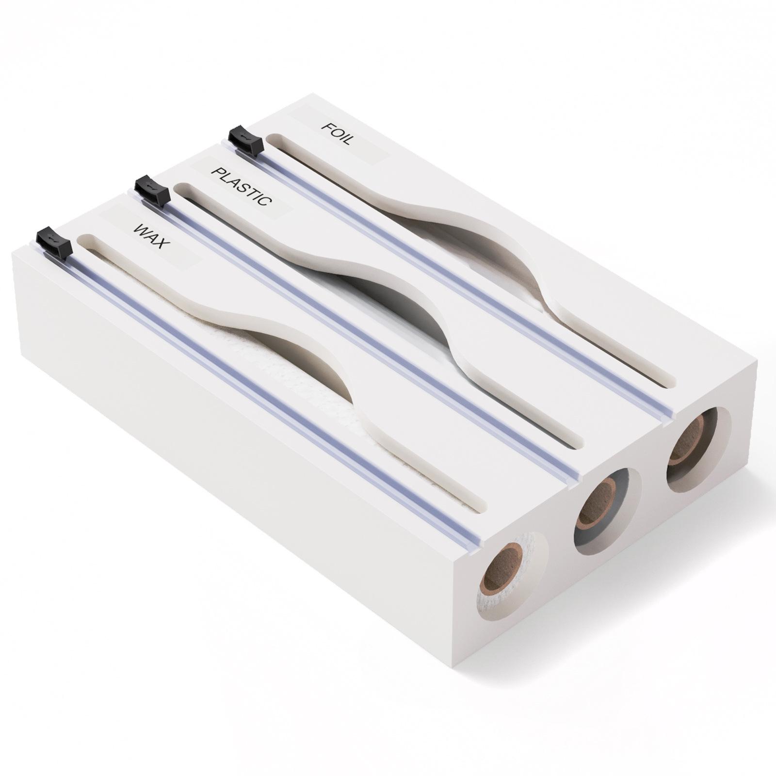 

Двусторонний диспенсер для кухонной пленки из бамбука и пластика с возможностью настенного и настольного крепления 33.5*21.9*7cm (Three Compartment)