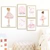 Unicorn Ballet Girl Princess Rainbow Flower Wall Art Canvas Painting Nordic Posters And Prints Wall Pictures For Kids Room Decor