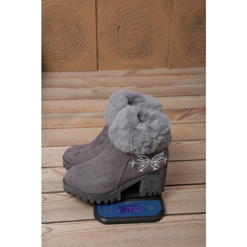 Women's Plus-Size Faux Suede Short Cotton Boots - Autumn/Winter 2025 New Style, Fleece-Lined, Warm, Elevated, Fashion Boots