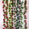 Lush And Vibrant Fake Silk Rose Artificial Flower Vine Ivy Leaf Garland For Home Decor
