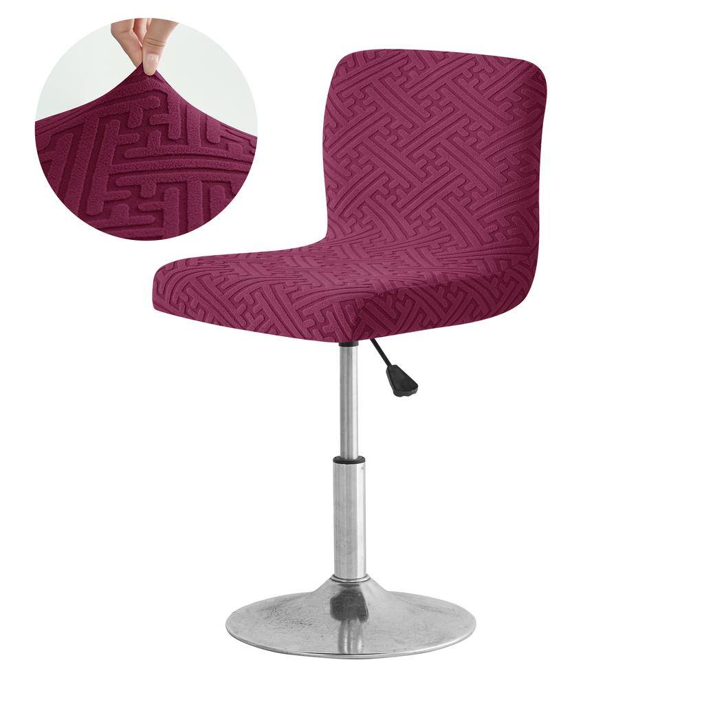 1 PC Jacquard Bar Chair Cover Short Back Bar Stool Seat Slipcovers Hotel Banquet Dining Small Size Chair Case Solid Color