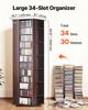 Spinning Media Tower 4-Sided Revolving Media Tower 1040 CDs Espresso