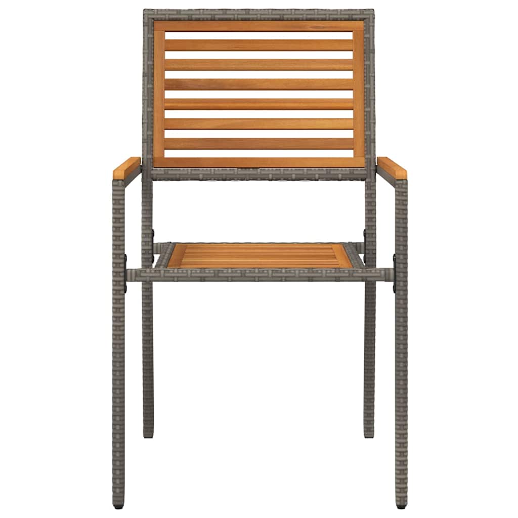 Garden Stackable Chairs 4 pcs Brown and Gray 54 x 56 x 90 cm