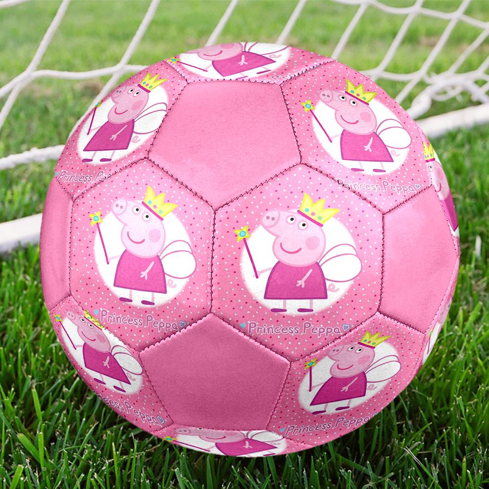 Pink Pig Cartoon Indoor Soccer Ball Colorful All Ages Size 5 Machine Stitched PVC Competition Ready Durable High-Bounce