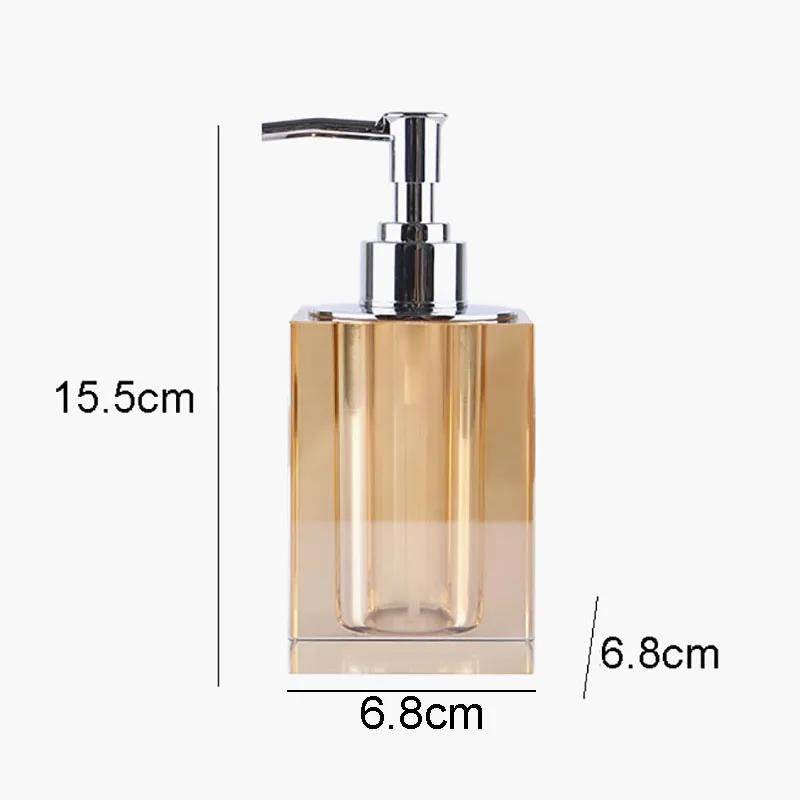 Natural Crystal Bathroom Set Portable Soap Dispenser Shampoo Empty Bottle Amber Color Bath Supplies Mouthwash Cup Storage Tray