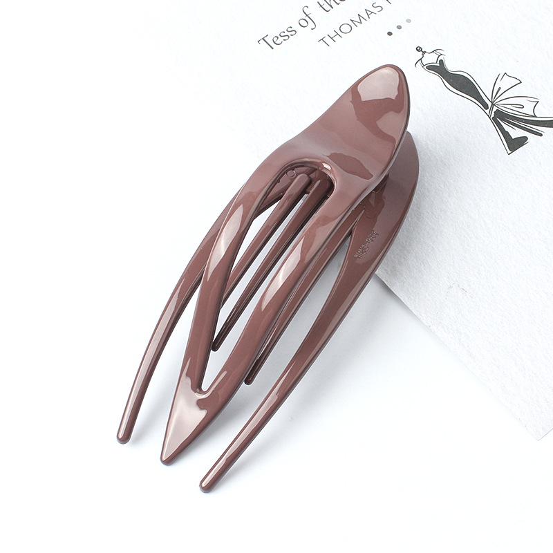 

Glossy Solid Color Large Duckbill Hair Clip - Japanese & Korean Style, Multi-Color, Horizontal Updo Clip
