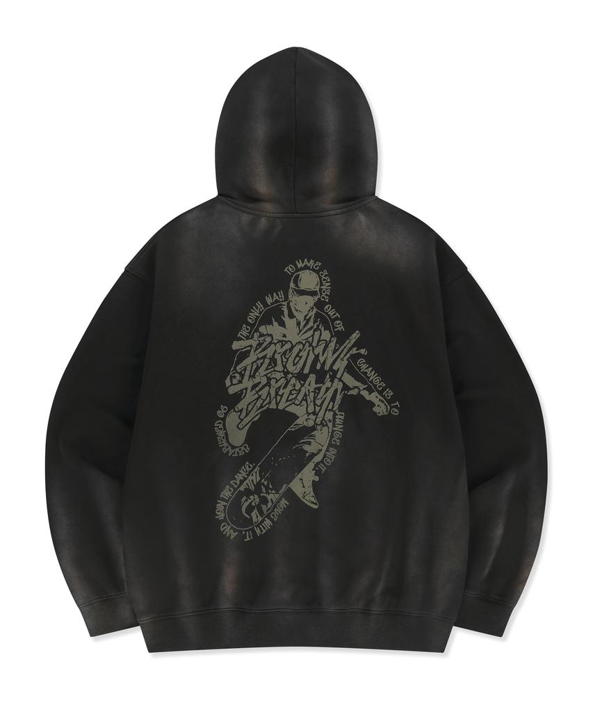 Brownbreath Crush Tag Dirty Hood Zip Up - Black