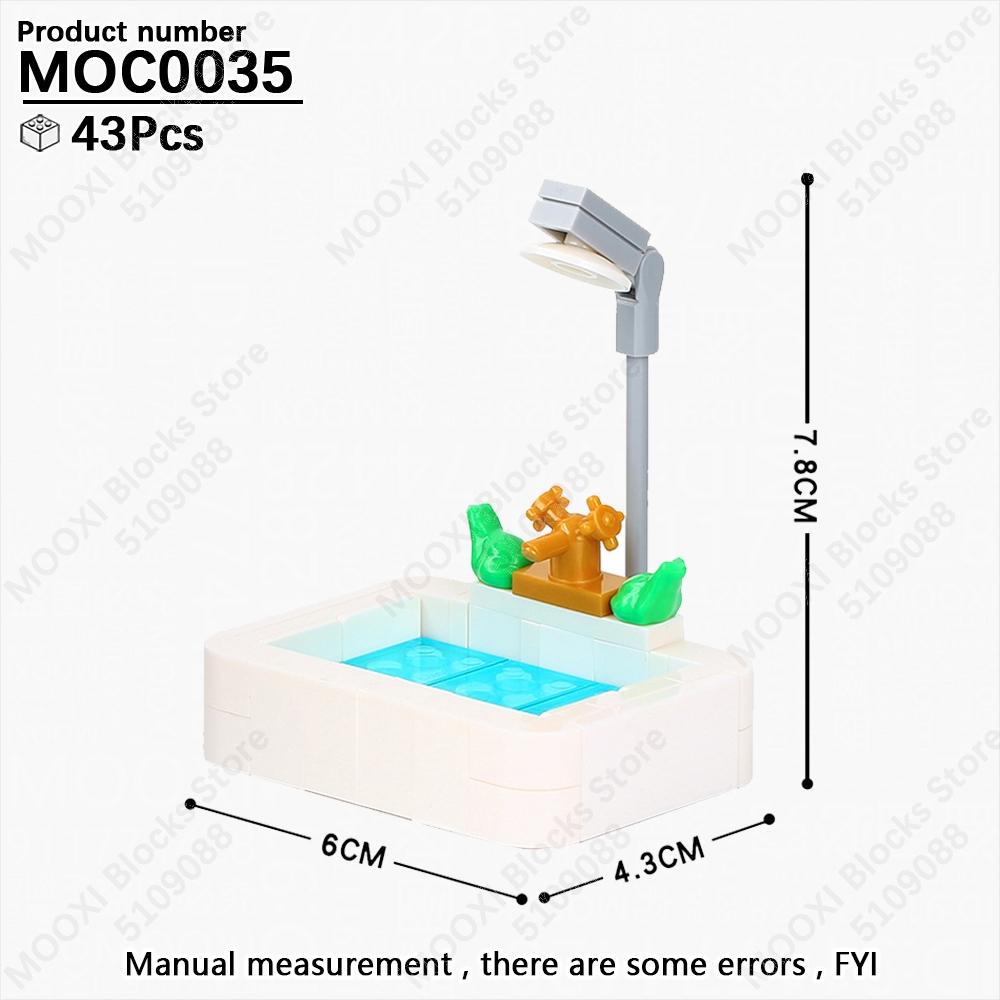 MOOXI City Room Baby Series Bedroom Bathroom Model Playing House MOC Brick DIY Assembled Building Blocks Montessori Toy Kid Gift