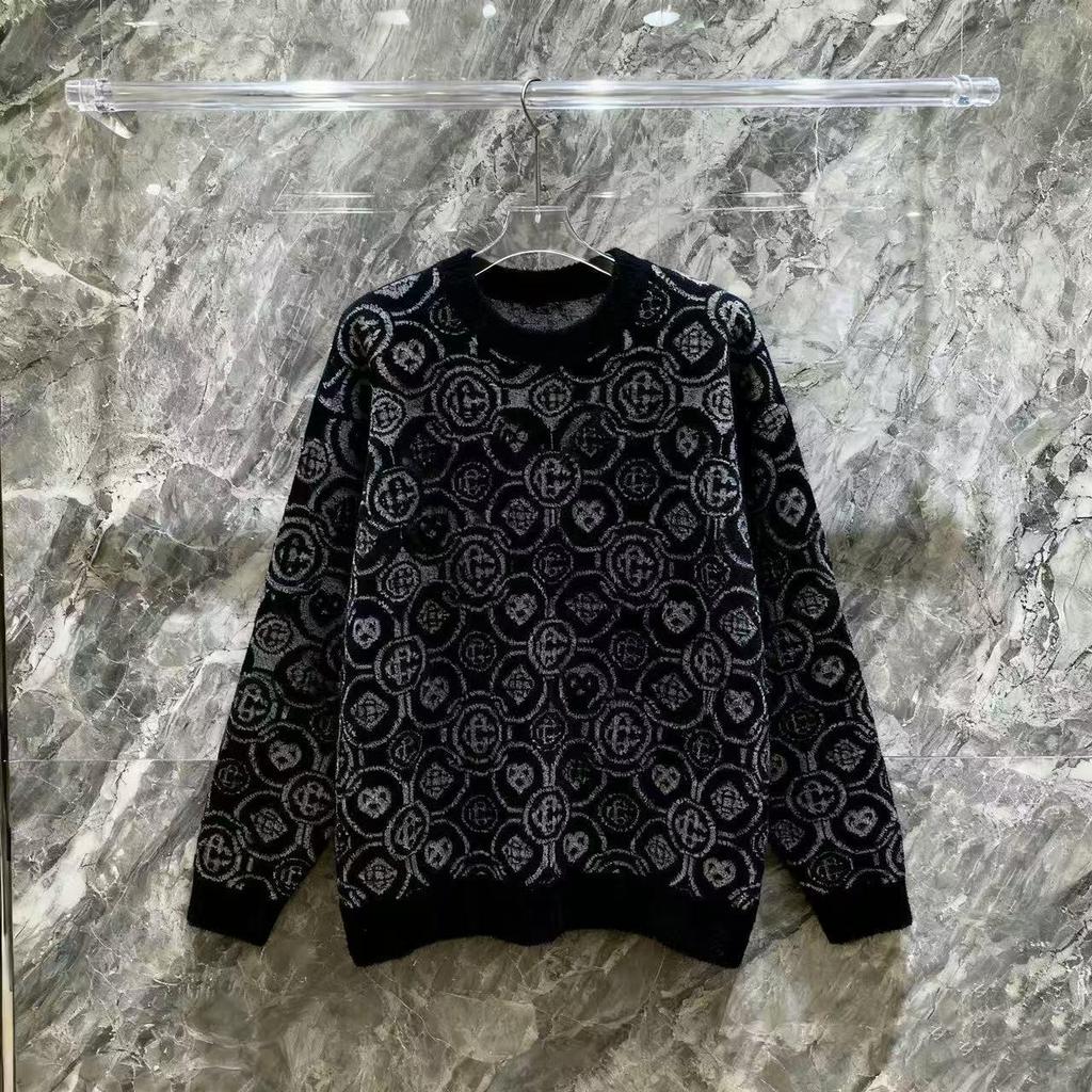 European Style CASA Knit Piqué Polo with Patchwork Pattern - Unisex Design Sweater