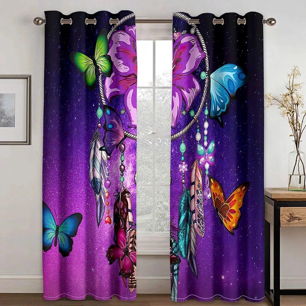 Boho Animal Wolf Dreamcatcher High Shading Curtains For Living Room Bedroom Window Drape Decor Multiple Colour Blackout Curtain