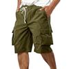 Men's Casual Outdoor Cargo Shorts Elastic Waistband Drawstring Utility Pockets Lightweight Durable Workwear Bottoms
