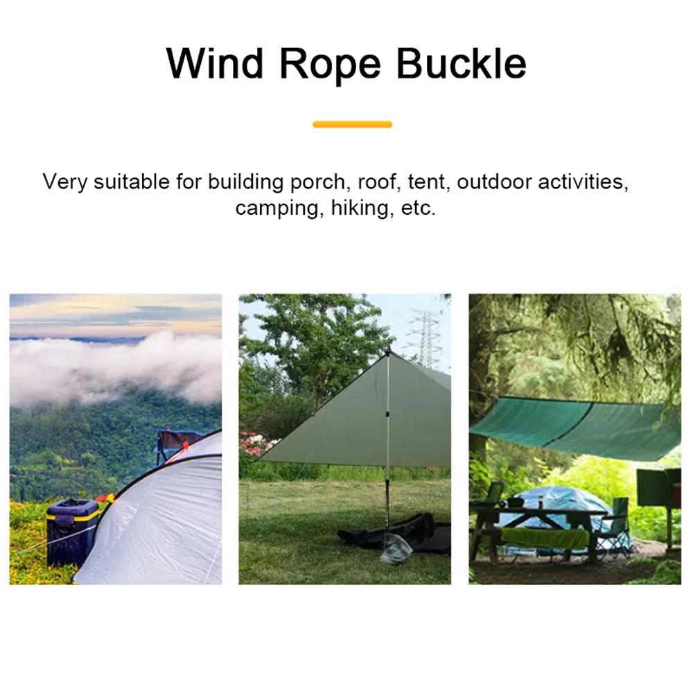Outdoor Tent Wind Rope Buckle Tent Pull Ropes Buckles Aluminum Alloy ThreeEye Open Rope Buckles