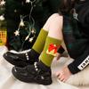 Harajuku Cotton Children Christmas Socks Doll Santa Claus Cartoon Hosiery Christmas Tree Thicken Mid-Tube Socks Christmas Gift
