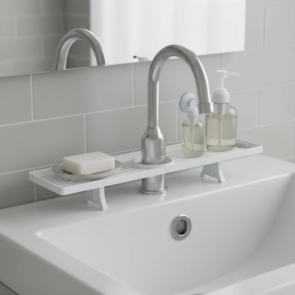 Water Drainage Faucet Storage Shelf Mesh Counter Organizer Bathroom Storage Rack Bathroom Toilet