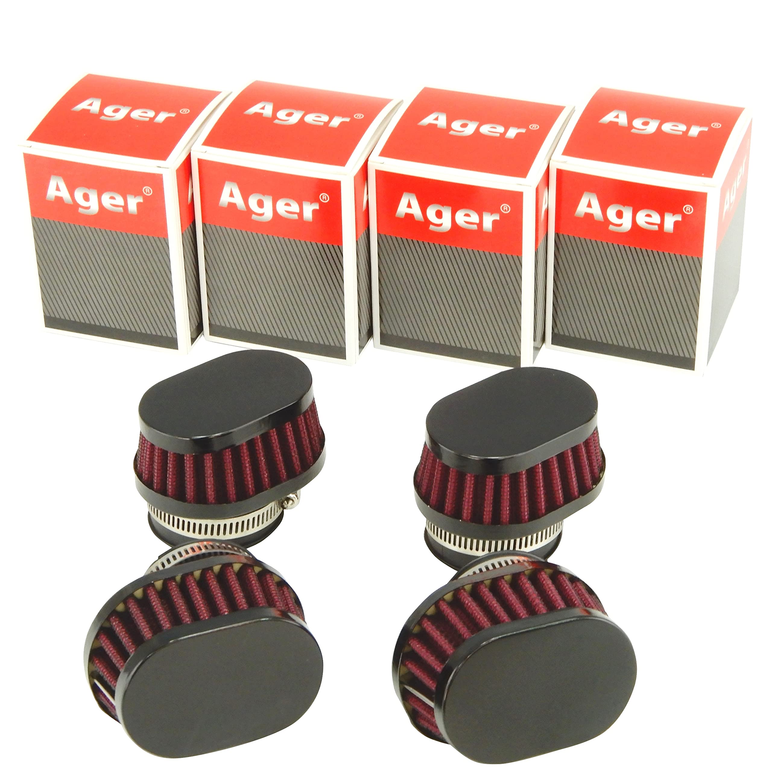 

Фильтр Ager Oval Power короткий черный x красный 50 мм 4 шт.
