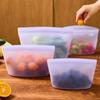 Reusable Silicone Zipper Food Storage Bag Set Purple 1L + 1.5L + 2L