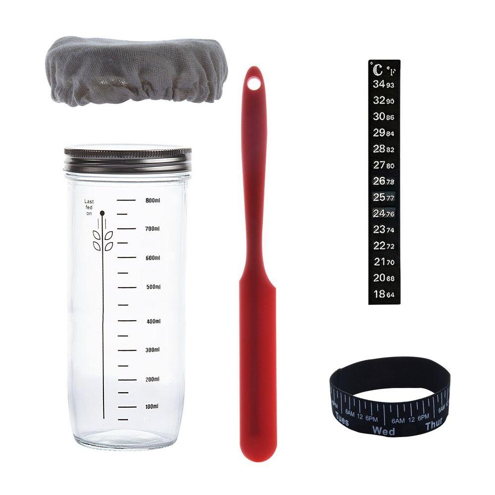 Reusable Sourdough Starter Jar Kit Heat Resistant Sour Dough Starter Culture Jars  Caviar
