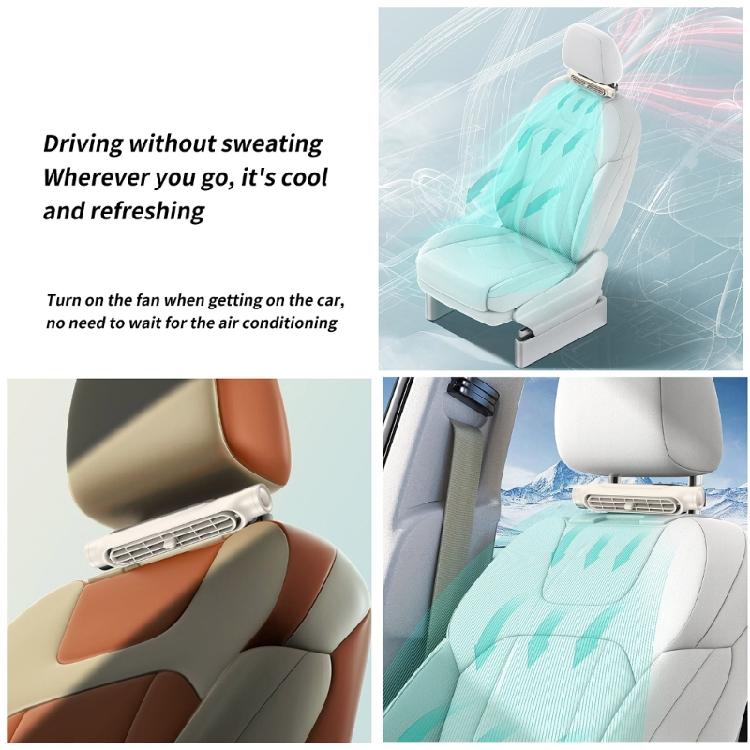 Car Back Quiet Ventilation Fan Cooling Fan for SUV Vehicle 3 Speeds Adjustable Car Headrest Air Fan USB Powered Fan