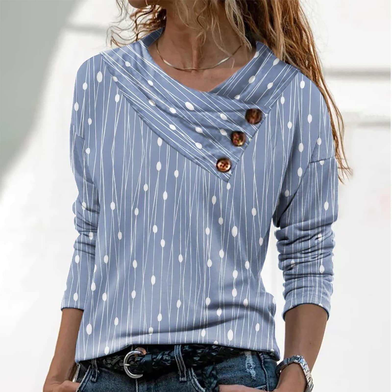 Fashion Women s   And Winter Casual Round Neck Printed Long Sleeve Top XL