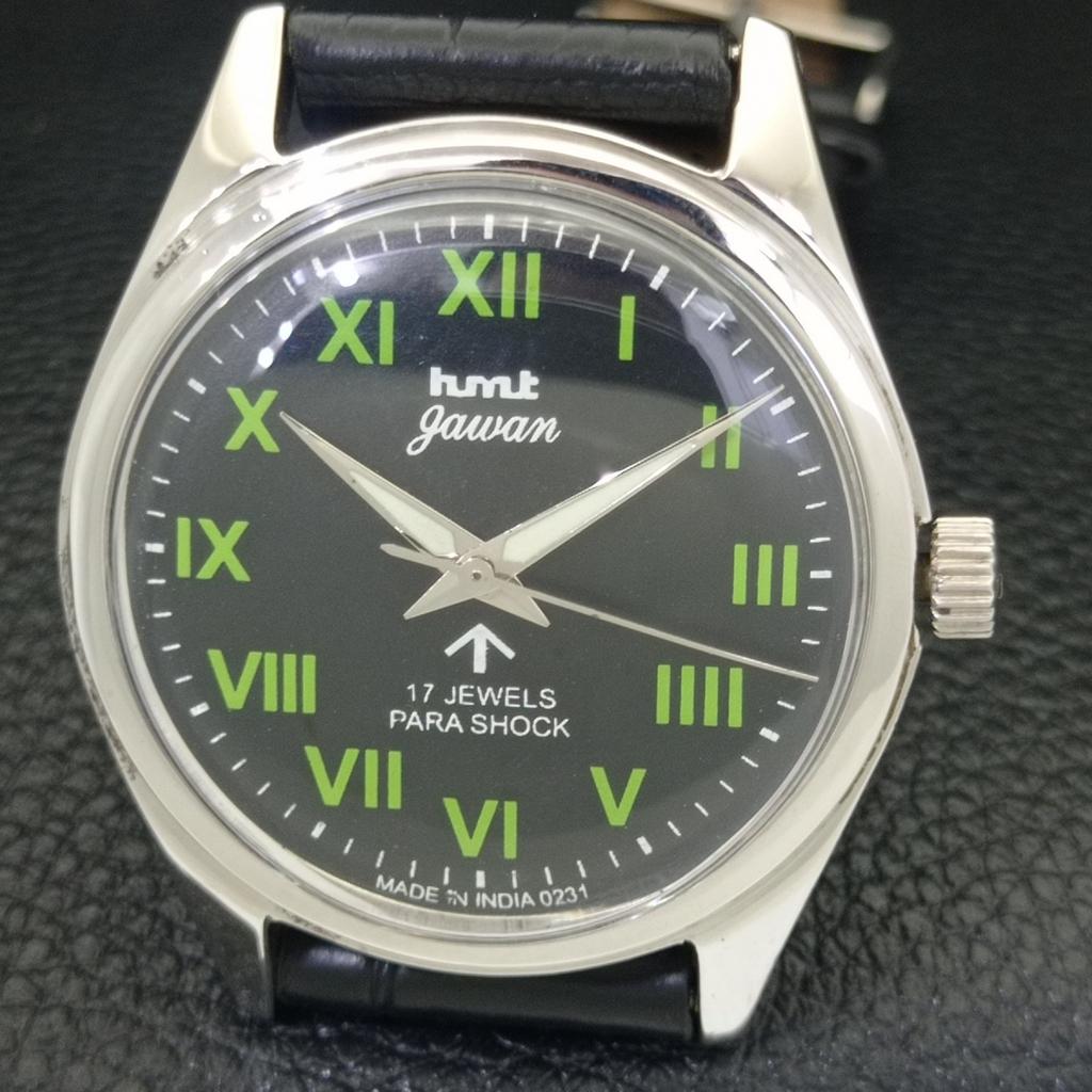 HMT JAWAN VINTAGE HAND-WINDING INDIAN MENS BLACK COLOR DIAL WATCH a700268-5 R202-a700268