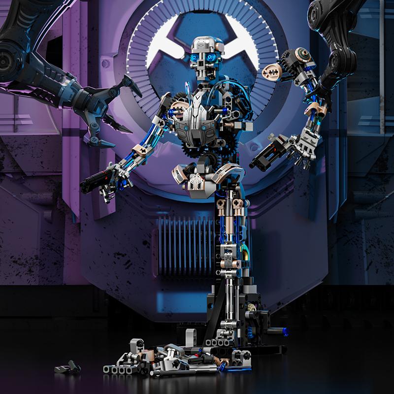 2026 NEW Mechanical Skeleton Robot Set With Light Building Blocks Bricks DIY Tabletop Decorations Model Toys for Kid 692Pcs