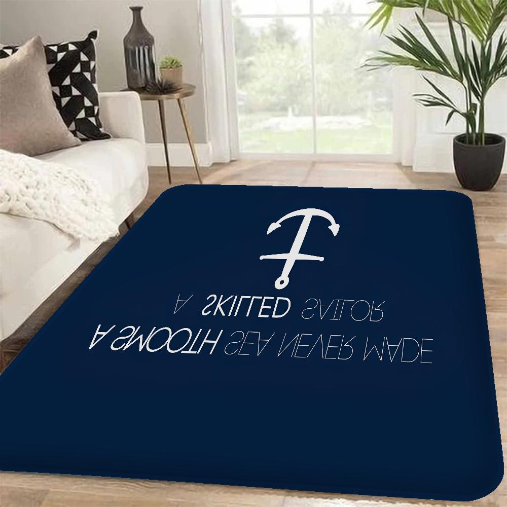 Alfombrilla de suelo con ancla náutica estilo INS suave para suelo de dormitorio casa lavadero alfombrilla antideslizante alfombras para zona de cabecera