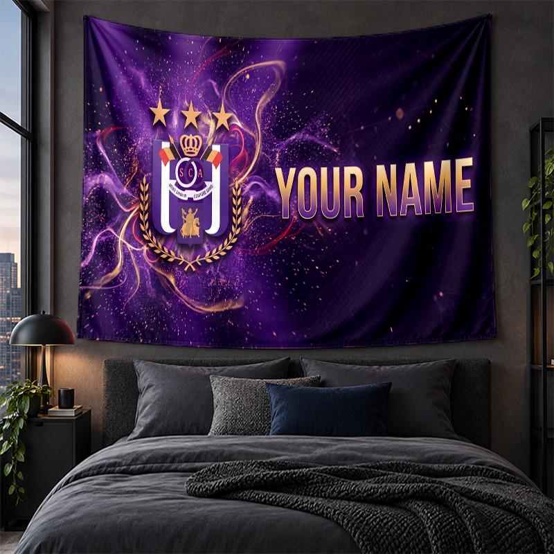 Personalized Tapestry Wall Hanging Anderlecht FC Logo Pattern Art Background Cloth