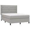 3131673 vidaXL Lit à sommier tapissier avec matelas Gris clair 140x200cm Tissu