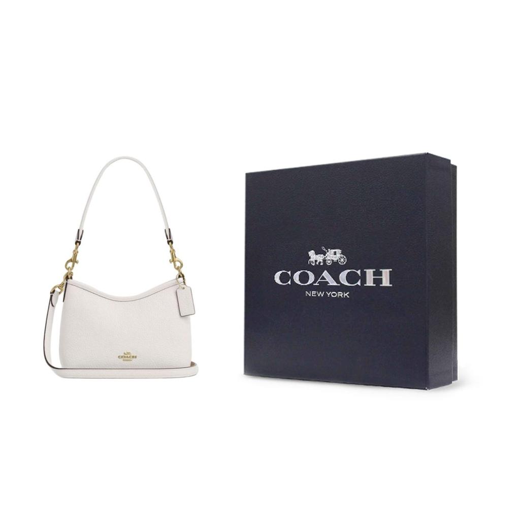 Coach Laurel Cow Leather Crossbody Handbag, Shoulder Bag Small Women's Chalk White CBH16-IMCHK