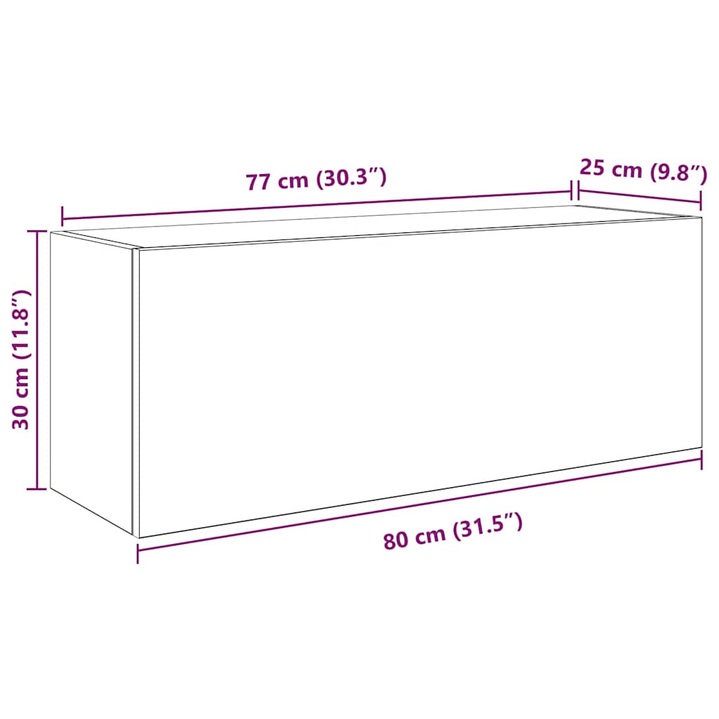 Badezimmerwandregal, Wandmontierter Aufbewahrungsschrank, 80x25x30 Cm
