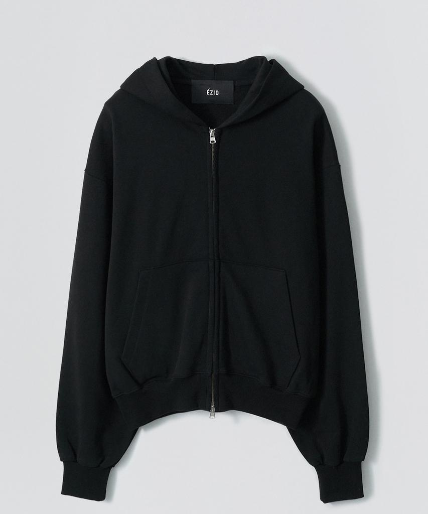 Ezio Riv Semi-Over Fit Hood Zip-Up_Black
