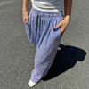 2025 Women's High-Waisted Vertical Striped Casual Straight-Leg Pants