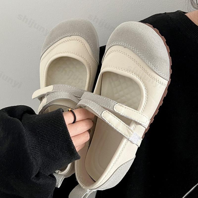 

Fashion Women Mary Janes Shoes 2025 New Autumn Fashion Retro Comfortable Anti Slip Ballet Flat Shoes Outdoor Leisure Shoes Zapatos Mujer 35 бежевый