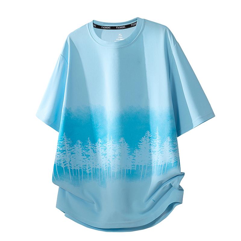 Quick Drying Sports T-shirt Men's Ice Silk Fitness Loose Summer Thin Short Sleeved Running Top