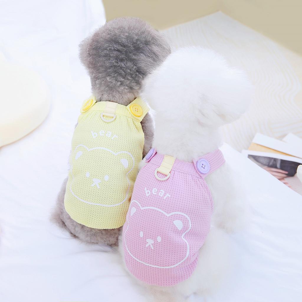 Jaro a léto Nové oblečky pro domácí mazlíčky Oblečení pro Teddy pro malé psy Řemínek na záda vafle Bear Factory Velkoobchod s oblečením pro domácí mazlíčky