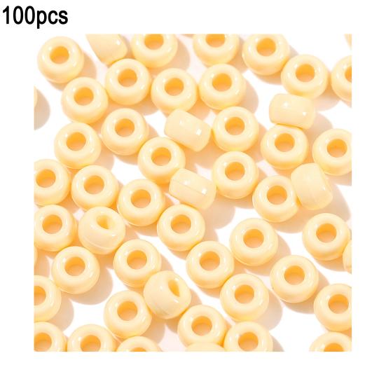 

100 шт./компл. DIY акриловые свободные бусины браслеты ожерелья предварительно отверстия ручная работа изготовление украшений красочные светло-желтого